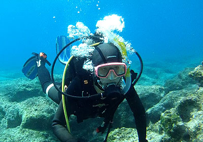 Christiane Damm beim Tauchen